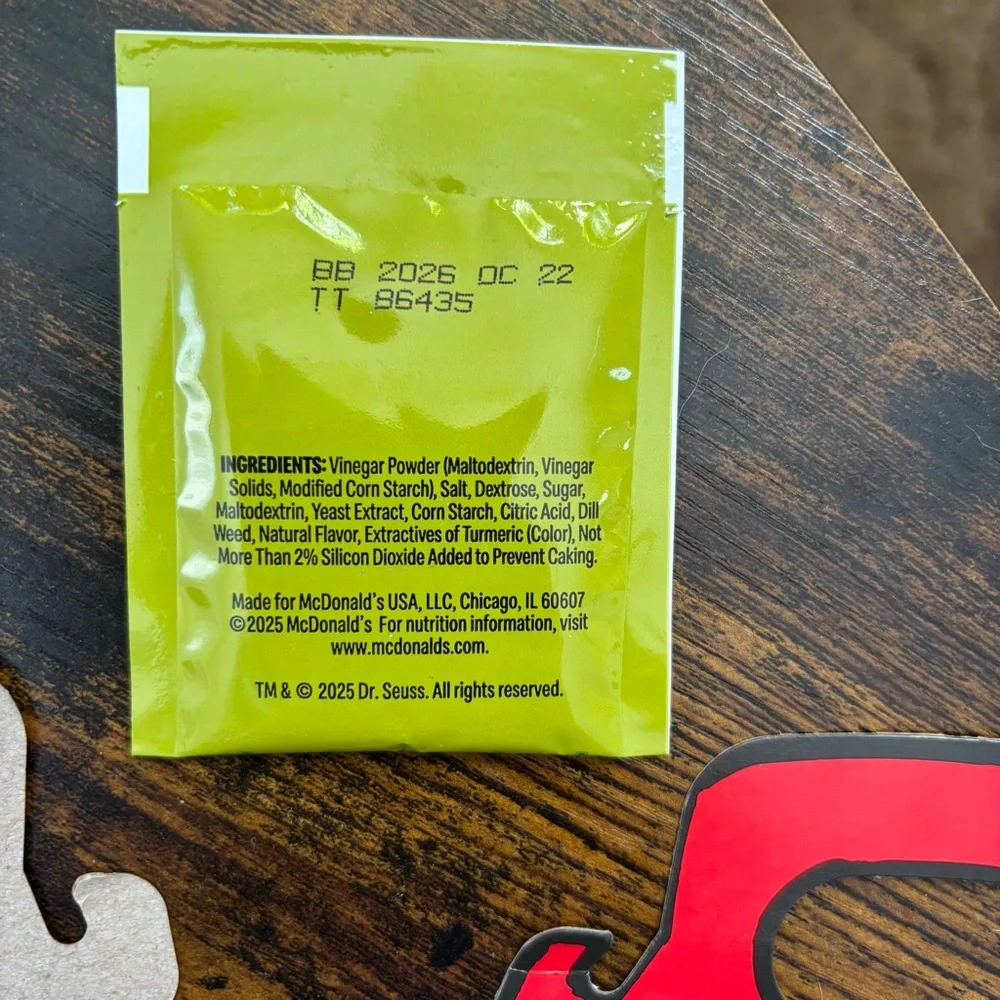 Grinch-Themed Limited Time Empty Happy Meal Box -Grinch Salt